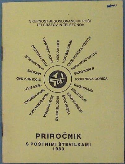 Priročnik s poštnimi številkami 1983