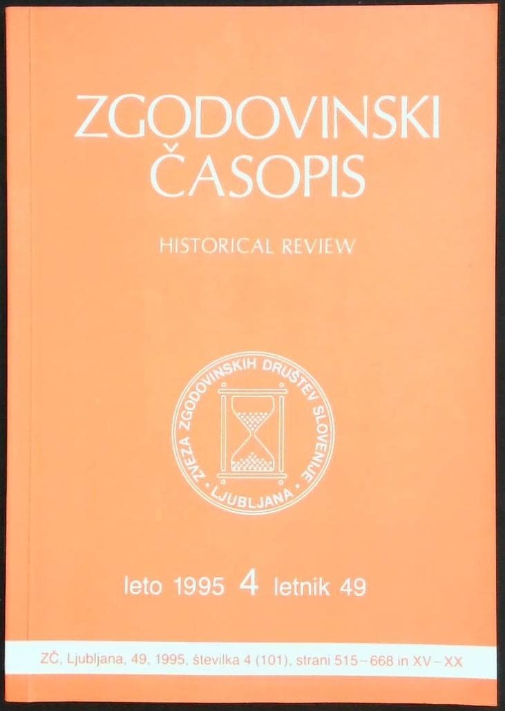 Zgodovinski časopis - letnik 49, leto 1995, št. 4 (101)